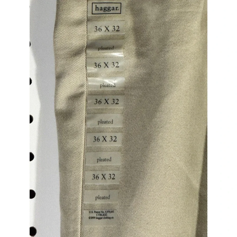 Vintage Haggar Black Label Khaki Pleated Chinos Mens 36x32 Comfort Fit Y2K NWT